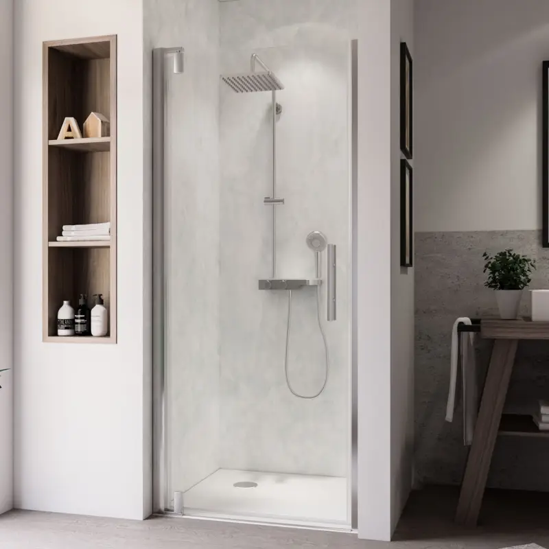 Schneller Versand Breuer Europa Design Drehtür für Nische Türanschlag links Bella C 80 cm - Alu Chromeffekt