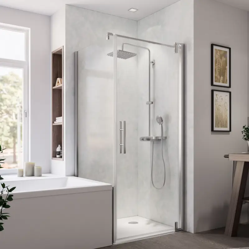 Sonderaktion Breuer Europa Design Drehtür für Seitenwand Türanschlag rechts Mastercarre 90 cm - Alu Chromeffekt
