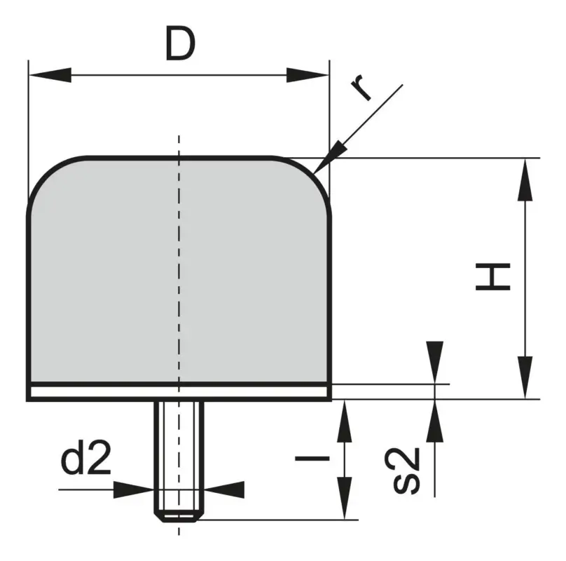 Garantierte Lieferung Kran Gummi Puffer GP-1G D50 H44 M10