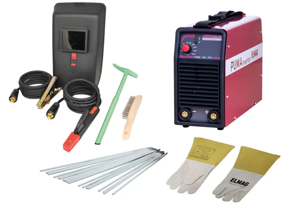 Beliebt Schweißinverter PUMA 1501 PFC - Eco Set bestehend aus:1 Stk.SchweissinverterPUMA 1501 PFCArt. Nr. 554471 Stk.Schweissplatzausrüstung25mm², 3+4m, Stecker 16/25Art. Nr. 552911 Pkg.Rutil-Schweißelektroden Ø 2,5mm (20 Stk./Pkg.) Art. Nr. 557341 Pkg.Rutil-Schweißelektroden Ø 3,2mm (20 Stk./Pkg.) Art. Nr. 55735