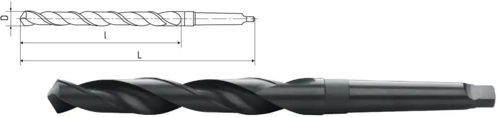 Zertifiziert HSS-Spiralbohrer mit Morsekegel DIN 345 Ø 19,5 mm