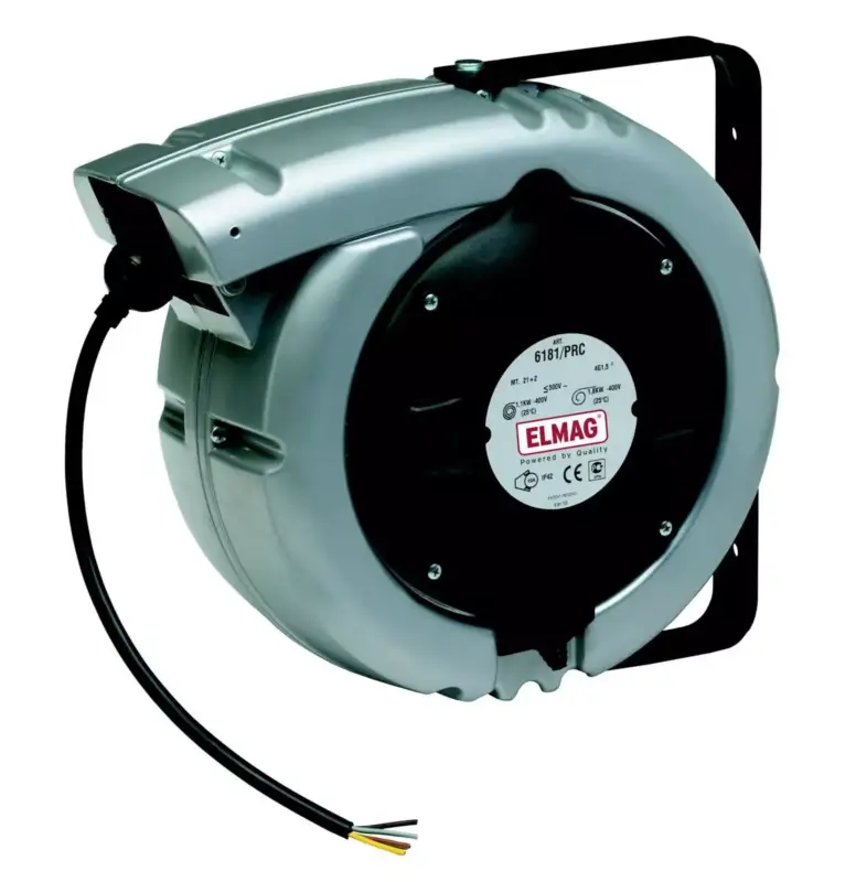 Zertifiziert Autom. Kabelaufroller ZECA 6067/PRC/IP65, 15+2 Meter, 5x1,5mm²(2 m Zuleitung, ohne Stecker und Kupplung)