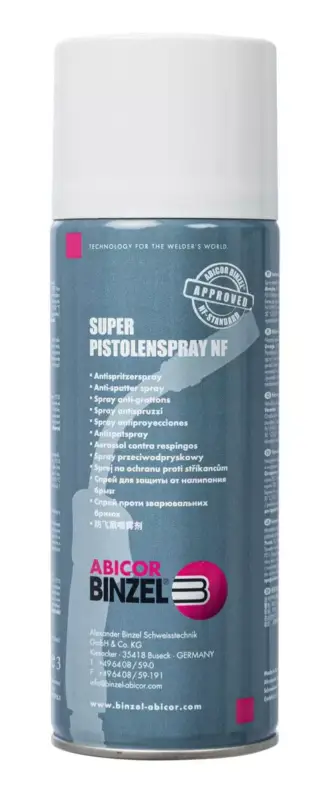 Düsen-Trennspray Super Pistolen Spray NF 400 ml (unbrennbar & silikonfrei) für Anwendung im Gasdüsenbereich und am Werkstück - Preise nur mehr gültig solange der Vorrat reicht - es wird hier zu deutlichen rochstoffbedingten Preiserhöhungen kommen! Nur Heute