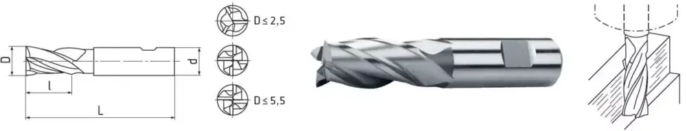 HSS Co8-Schaftfräser DIN 844 Ø 35,0 mm (kurz) Markenware