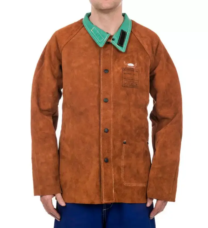 Schweißerjacke Größe XL, WELDAS 44-7300/P XL STEERSOtuff® Spalt-Rindleder, L=86 cm Brust-Ø 124 cm, mit atmungsaktiven-feuerresistenten Rücken Heißes Angebot