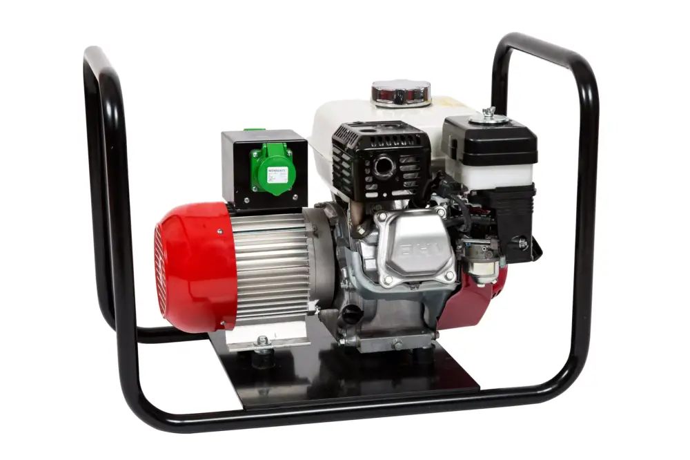 Wochenendangebot Benzin-Hochfrequenz Umformer Modell HFUM 2,5kVA, HONDA-Benzinmotor GX160 auf 42V/200Hz, Strom 35A,thermischer Überlatzschutz (ohne Rüttelflasche)