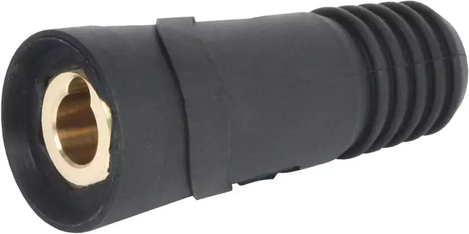 SK-Buchse/Kupplung, schwarz 10/16/25 mm2, für Zapfen-Ø 9 mm, 60% ED @ 200A Letzte Chance