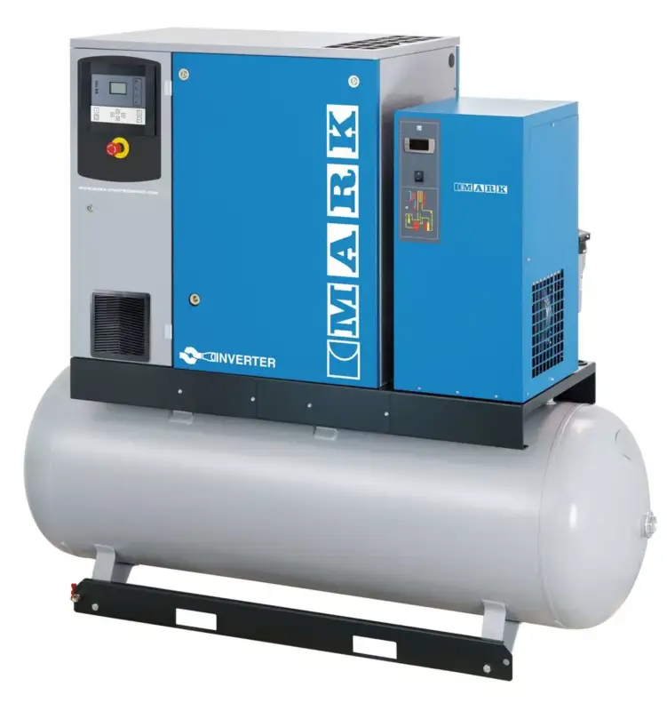 MARK Schraubenkompressor RMA 11-270 D, 5,5-13 bar 'IVR' (drehzahlgeregelt)Komplettgerät mit: 270 lt. Kessel,Kältetrockner MDXACHTUNG:* beiliegend Broschüre 'Aufstellungsbedingungen' beachten!!!* Inbetriebsetzungsprotokoll muss ausgefüllt an ELMAG retourniert werdenz.B. per Email an office@elmag.at Sichere Zahlung