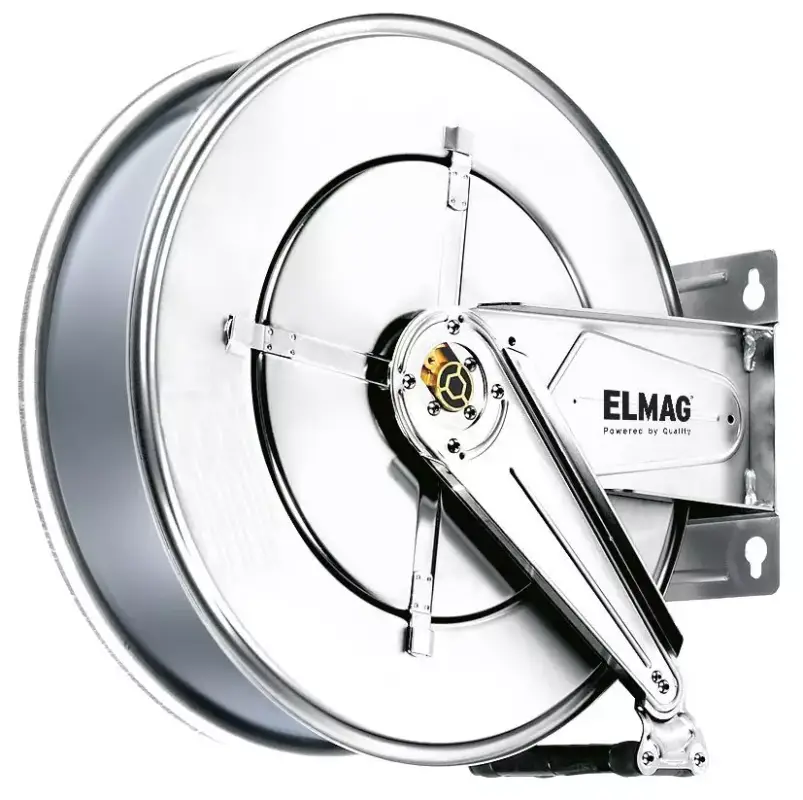 INDUSTRIE Schlauchaufroller Edelstahl '544/25' - ohne Schlauch für Druckluft u. Wasser 120°C, 150bar Billig