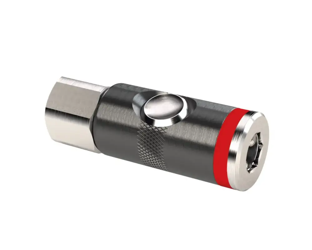 Geprüft Sicherheitskupplung IG 1/2' mit Druckknopf und Drehgelenk DN 7,4- 1 Stk. Packung - SB