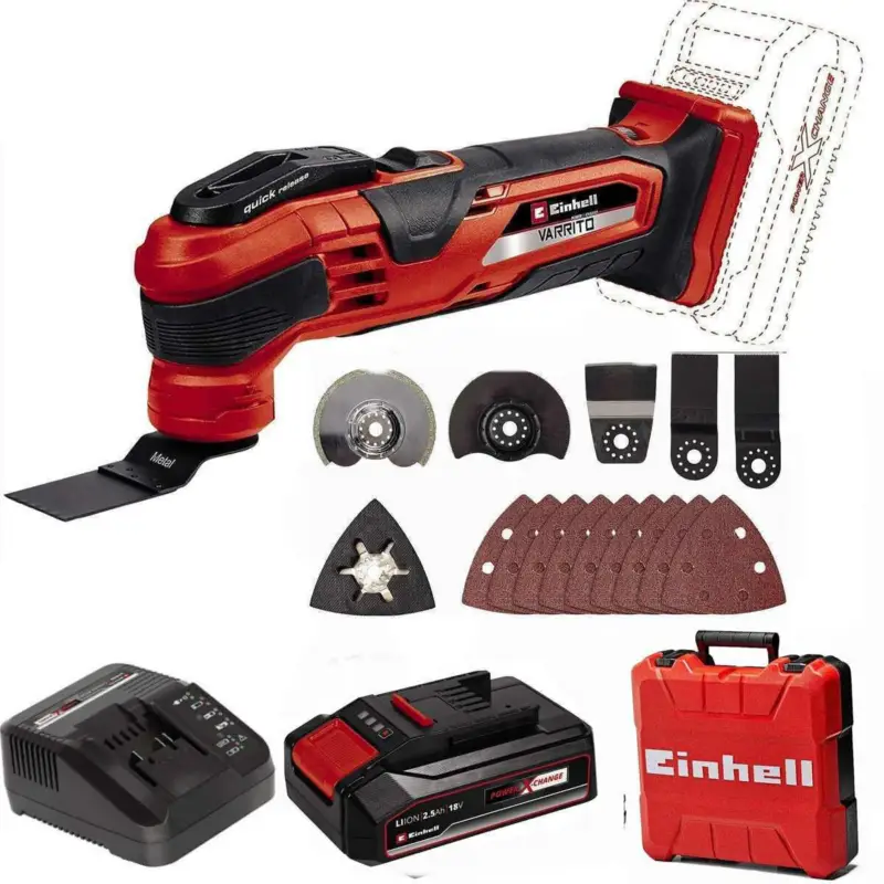 Einhell-Multifunktionswerkzeug VARRITO 18V Akku 2.5 Ah, Ladegerät, Koffer Preisreduziert