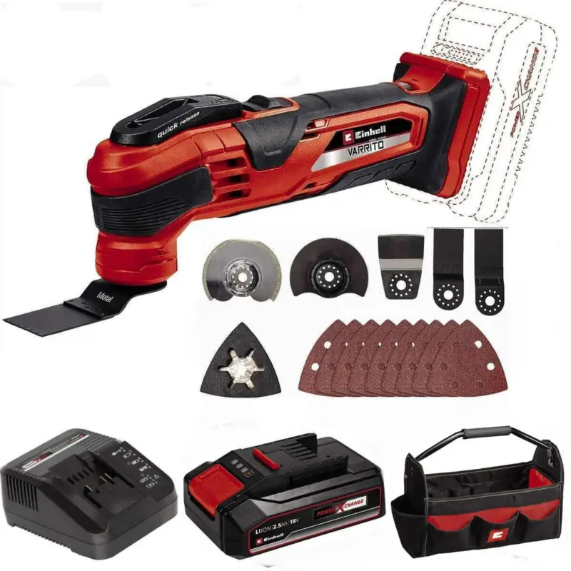 Heißes Angebot Einhell-Multifunktionswerkzeug VARRITO 18V Akku 2.5 Ah, Ladegerät, Bag