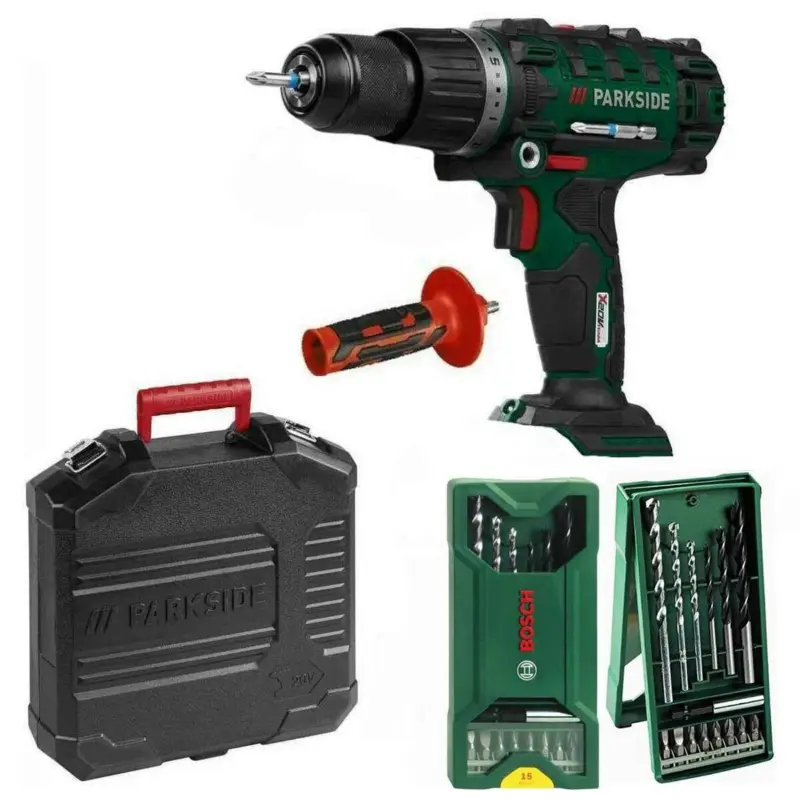 PARKSIDE 20V Akku-Schlagbohrschrauber PSBSA 20-Li C3 Solo + Bosch Bohrer Set Preisknaller