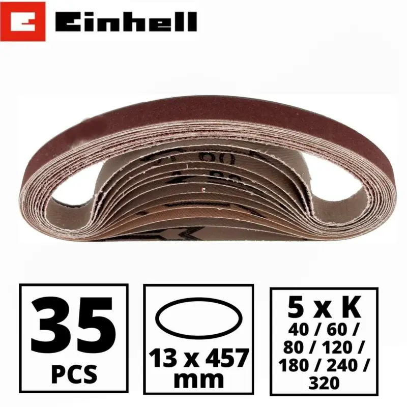 Einhell 35-tlg. Schleifbandset 13 x 457mm Zubehör für Akku-Bandfeile TE-BF 18 L Letzte Chance