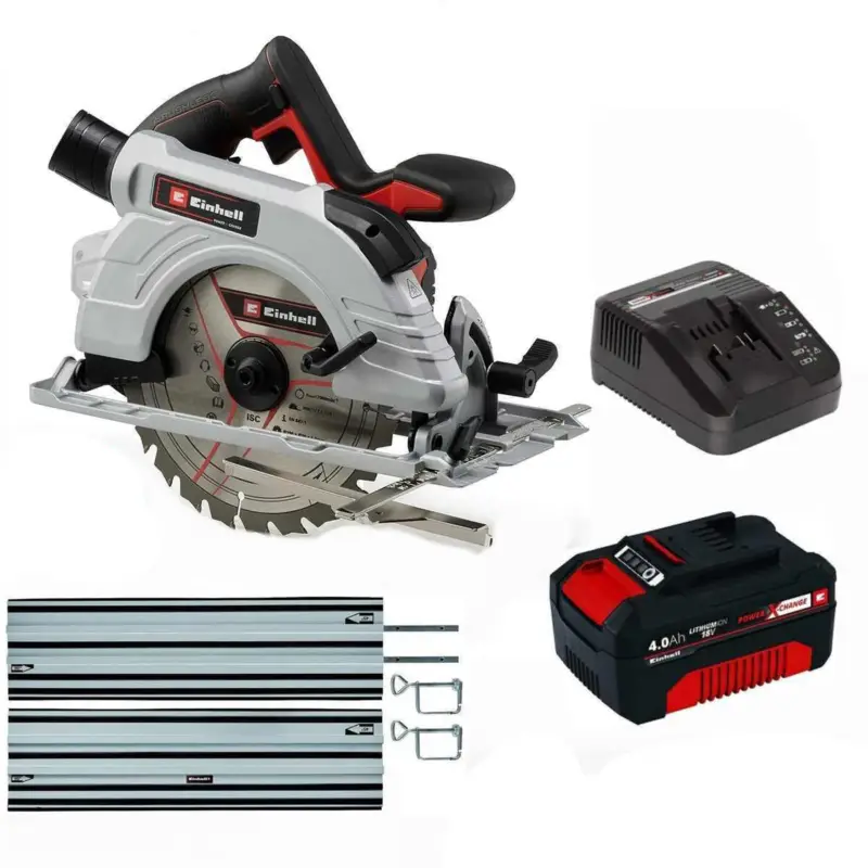 Expressversand Einhell Handkreissäge TP-CS 18/190 Li BL- 18Vmit Akku 4.0 Ah Ladegerät + Schiene