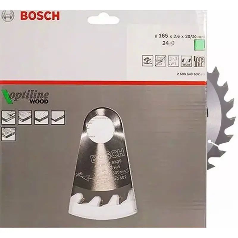 BOSCH KreissägeblattØ 165 mm, 24 Zähne Optiline Holz für Handkreissägen, Neuheit
