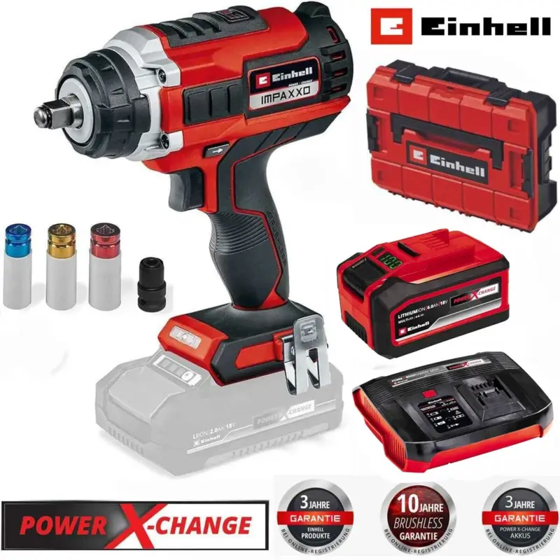 Einhell Schlagschrauber IMPAXXO 18/450 Akku 6.0 Ah 18V Boostcharger 6A SF-Koffer Echt