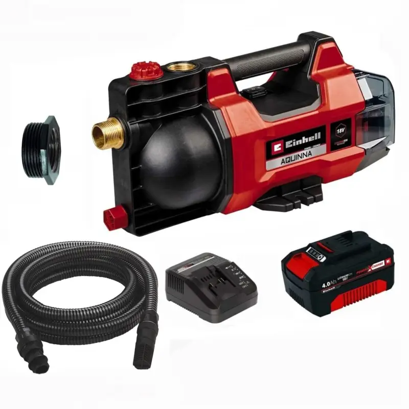 Einhell 18V Gartenpumpe AQUINNA 18/28 Akku 4.0 Ah ECO-/ Boost- Saugschlauch 4 m Neuheit