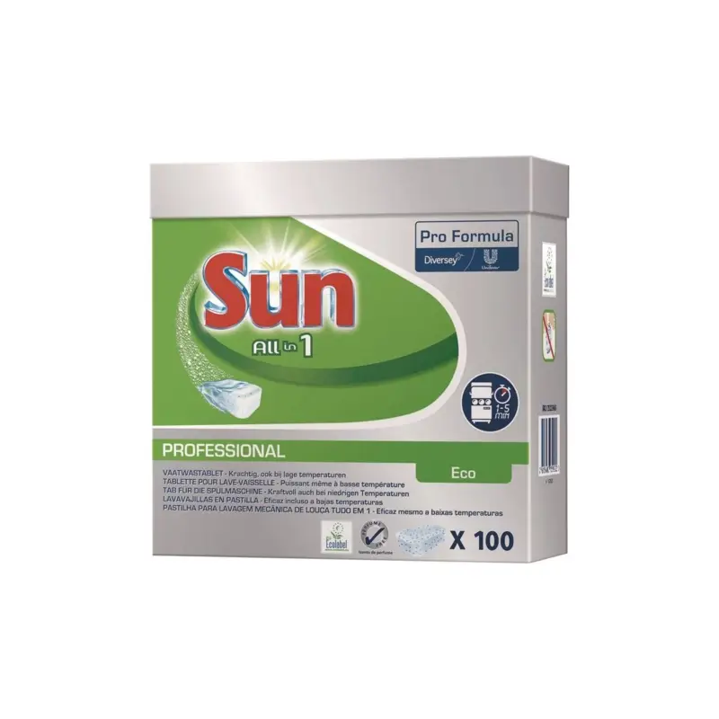 Sun Geschirrreiniger-Tabs Professional All in 1 Eco 100 Tabs Pack Neu Im Sortiment