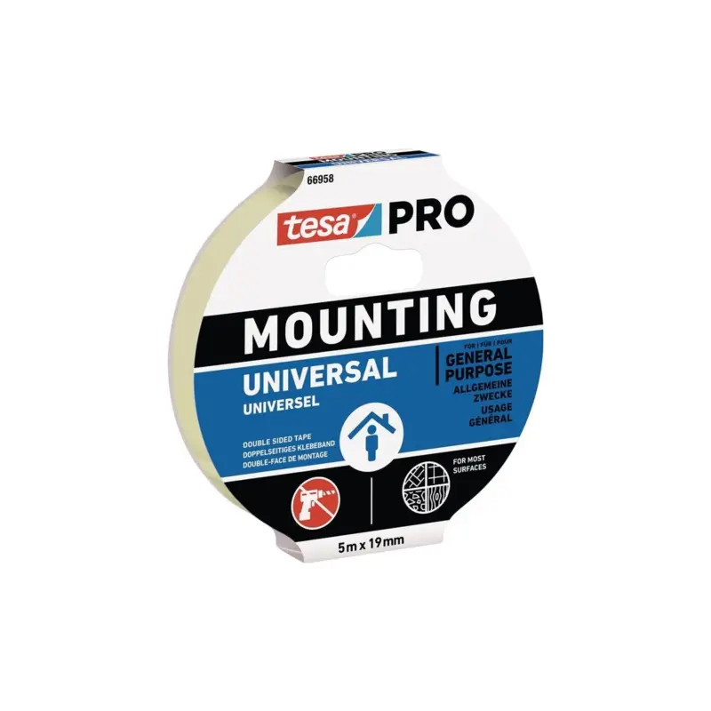 Tesa Montageband Mounting PRO Universal 66958 weiß Länge 5 m Breite 19 mm Knallerangebot