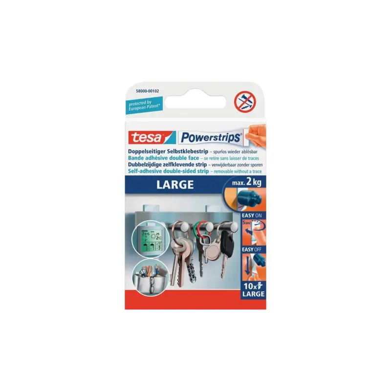 Tesa Selbstklebestrip Powerstrips® 58000 SB-Pack á 10 Strips L (20x50 mm) Letzte Chance