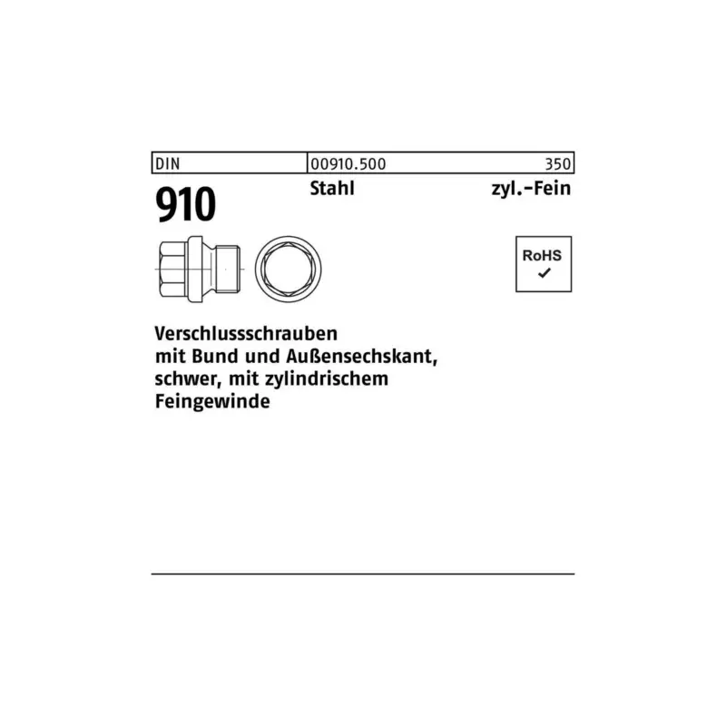 Preisknaller Verschlußschraube DIN 910 Bund/Außen-6-kt M48x 2 Stahl 1 Stück