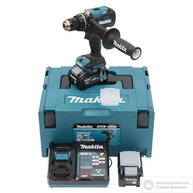 Direktkauf Makita Akku-Bohrschrauber DF003GU201, 40V, mit 2 Akkus 4,0 Ah und Ladegerät, im MAKPAC