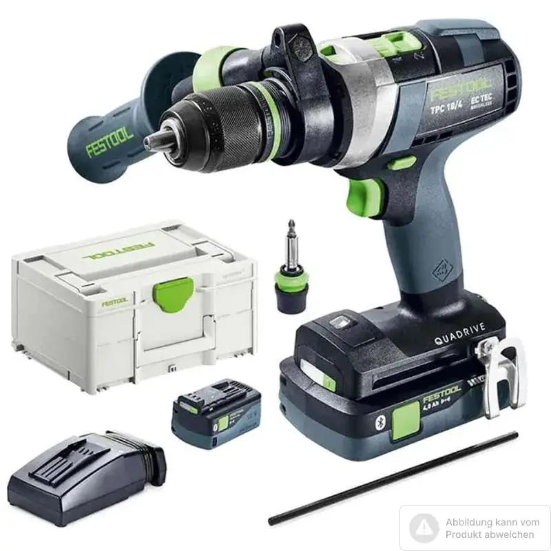 Festool Akku-Bohrschrauber TDC 18/4 5,0/4,0 I-Plus QUADRIVE,18 Volt, 4-Gang, 13 mm, 50/75 Nm,2 Akkus Garantierte Lieferung
