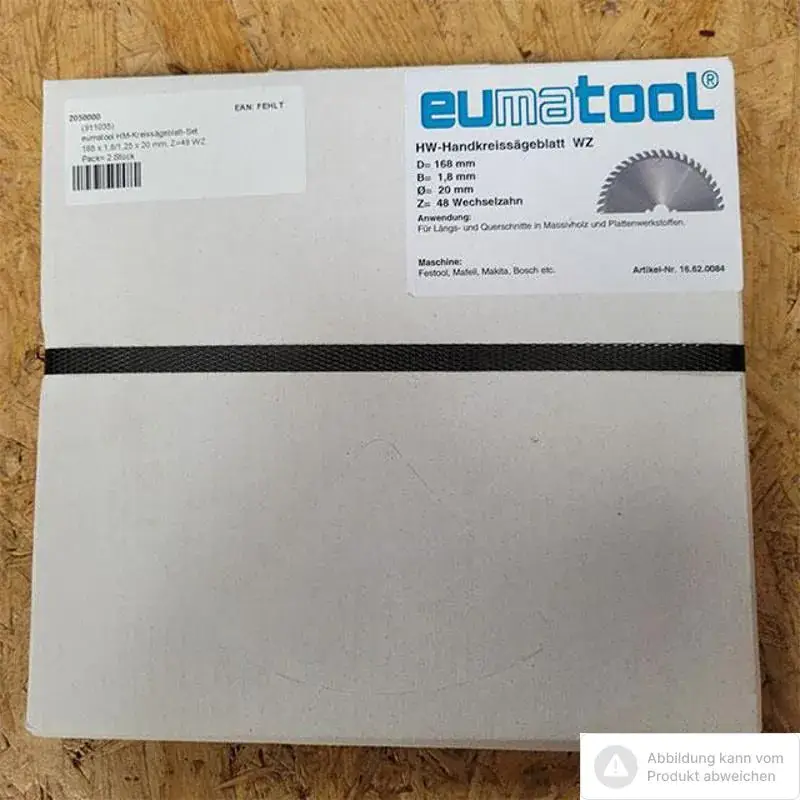 Highlight eumatool HM-Kreissägeblatt-Set 168 x 1,8/1,25 x 20 mm, Z=48 WZ