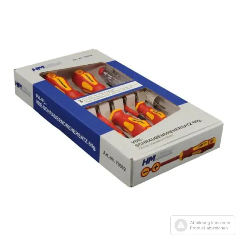 Saisonangebot HM VDE-Schraubendrehersatz 6-teilig mit PH1x80 mm, PH2x100 mm, FL3,0x75 mm,