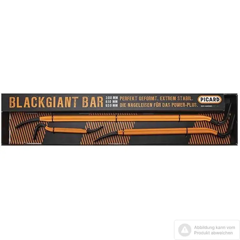 Picard Blackgiant Bar Nageleisenset 3-tlg. 300, 610, 930 mm, aus einem Stück geschmiedet Garantierte Lieferung