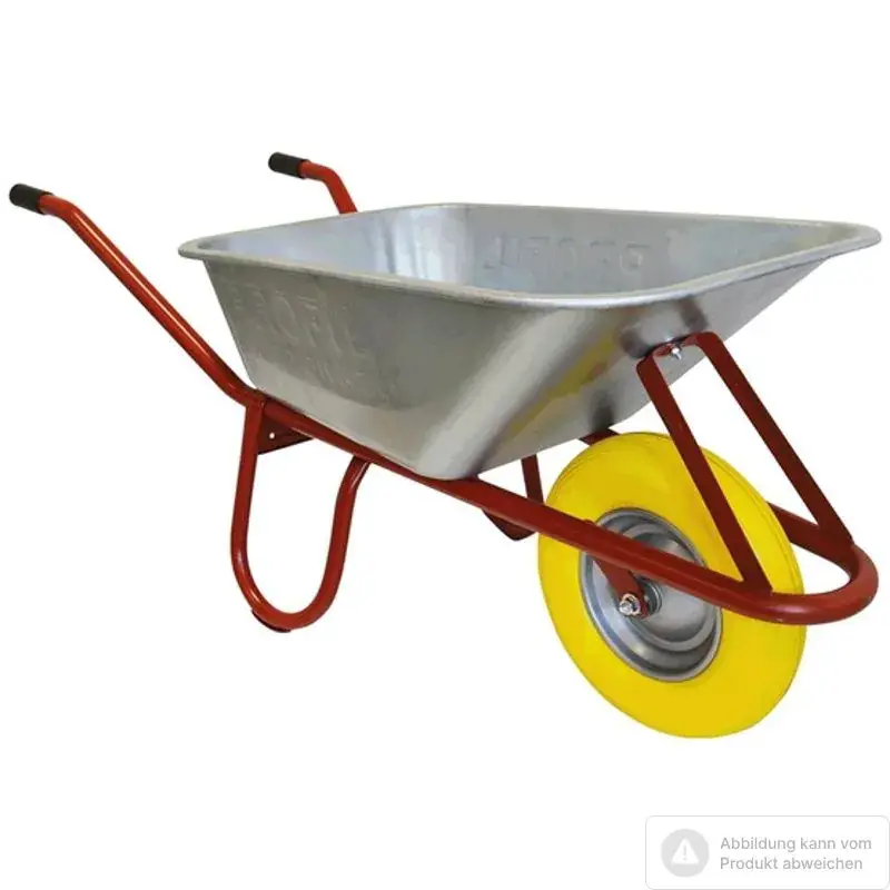 Preisknaller Profil Schubkarre, Tiefmulde 100 L, 1,3 mm Blechstärke, Vollgummirad